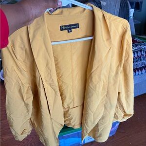 Yellow Open Front Blazer